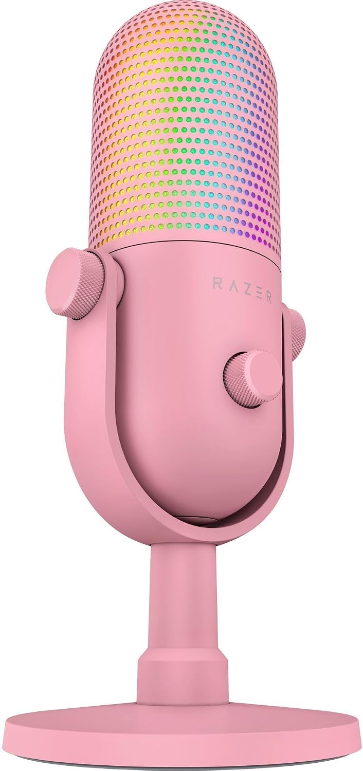 Razer Seiren V3 Chroma USB Condenser 32-Bit DSP AI Streaming Microphone - Quartz