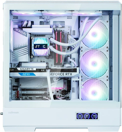 Zalman P50 DS ATX Case Tempered Glass Panoramic View - White
