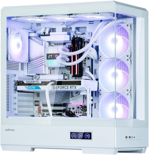 Zalman P50 DS ATX Case Tempered Glass Panoramic View - White