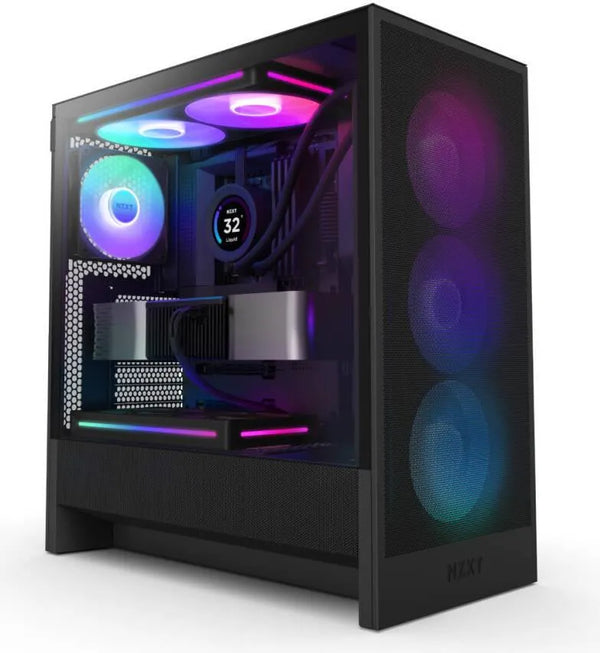 NZXT H5 Flow RGB (2024) Mid Tower ATX Case (1x F120Q & 1x F360 Fans Included) - Anigma