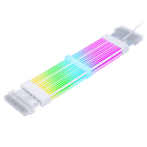 AC24 MB 24-Pin Extension Cable – White Sleeved PC Power Cable