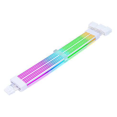 Acegeek Sleeved AC124 ARGB 12+4 Pin Extender Cable, White - Anigma
