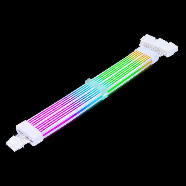 Acegeek Sleeved AC124 ARGB 12+4 Pin Extender Cable, White - Anigma