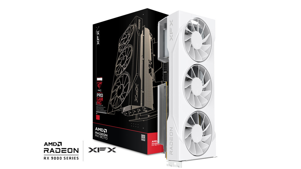 XFX Swift AMD Radeon RX 9070 GRE White Triple Fan Gaming Edition 12GB GDDR6 | RDNA 4 | 2790MHz | PCIe 5.0
