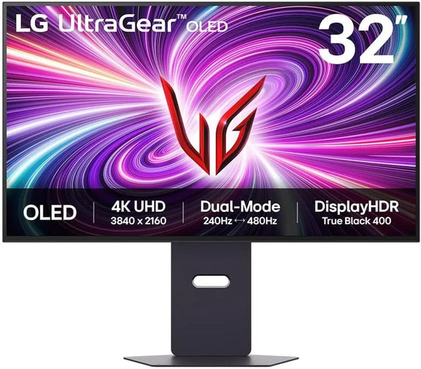 32 inch 4K UHD OLED 32GS95UV-B UltraGear Dual-Mode Gaming Monitor, 240Hz Refresh Rate, 0.03 (GtG) Response Time, G-Sync, AdaptiveSync, & FreeSync Premium Pro Compatible, Black