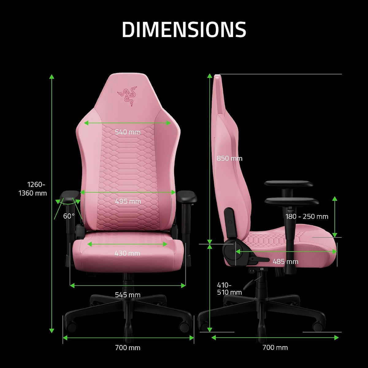 Razer Iskur V2 X NewGen Gaming Chair 2D Armrest EPU Leather CoolTouch 152° Recline - Quartz