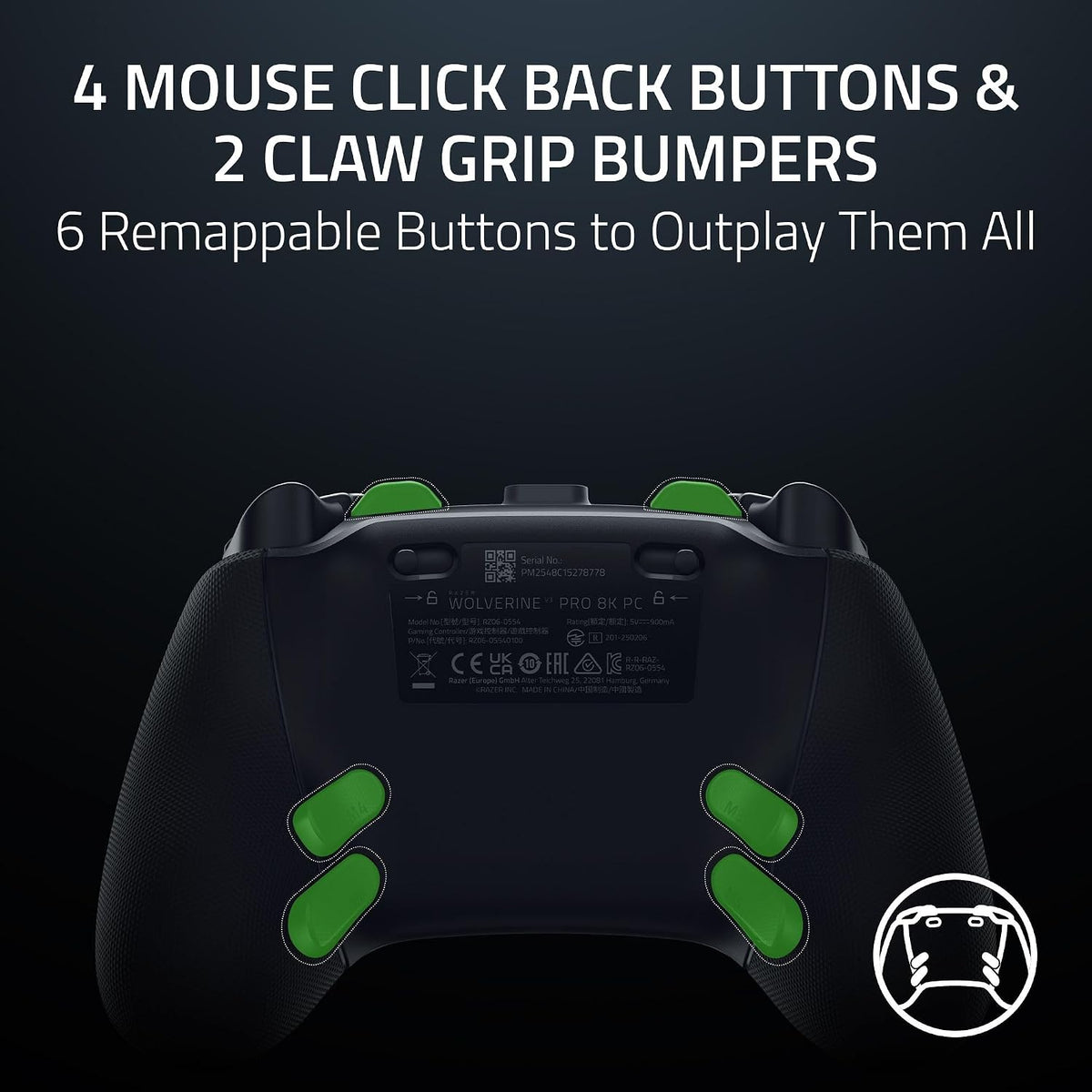 Razer Wolverine V3 Pro Wireless 8000Hz TMR Thumbstick Gaming Controller - PC