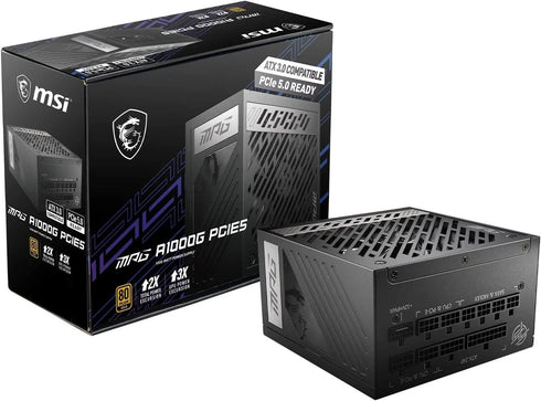 Msi MPG A1000G 1000Watts 80 Plus Gold PCIE 5.0 Full Modular ATX Power Supply - Anigma