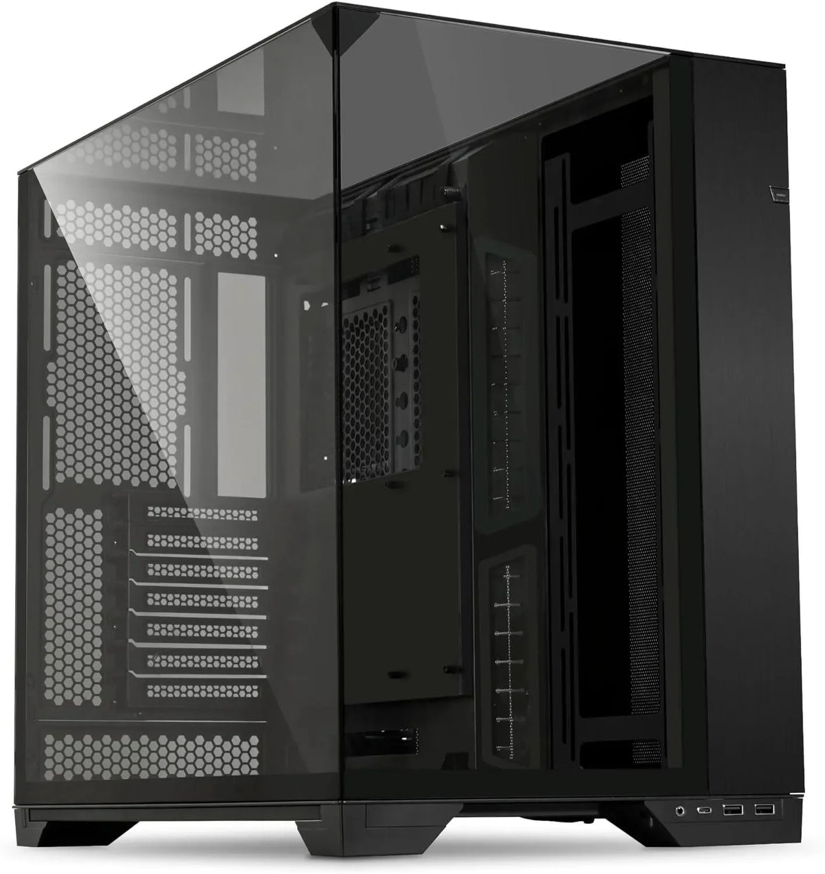 Lian Li O11 Vision ATX Mid Tower Gaming Case Black (No Fans Included) - Anigma