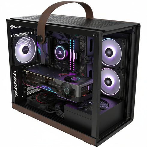 Portable Mini ATX AMD 7800x3D RTX 5070 32GB DDR5 1TB M.2 PC