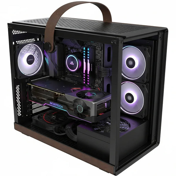 Portable Mini ATX AMD 7800x3D RTX 5070 32GB DDR5 1TB M.2 PC