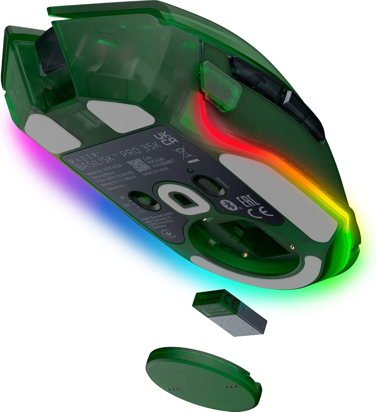 Razer Basilisk V3 Pro 35K HyperSpeed Wireless Focus Pro 35K 8000Hz Gaming Mouse - Phantom Green