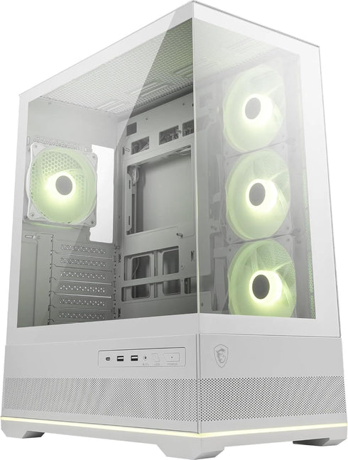 MSI MAG PANO 110R PZ WHITE - Mid Tower Case, ARGB-Fan Control, 270-Degree Display