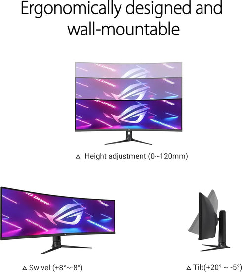 ASUS ROG Strix 49 Inch Ultra-wide XG49WCR Double QHD (5120 x 1440) VA Curved 165Hz 1MS Gaming Monitor - Anigma