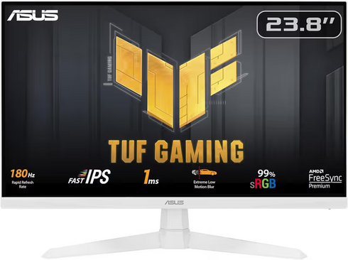 ASUS TUF Gaming VG249Q3A-W 24-inch Gaming Monitor, Full HD(1920x1080), 180Hz, Fast IPS, ELMB, 1ms (GTG), FreeSync Premium, Variable Overdrive, 99% sRGB