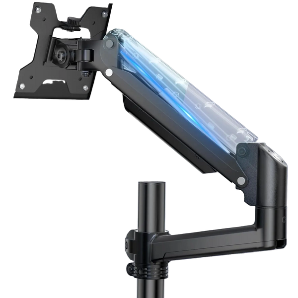 WALI Single Monitor Arm 13-32 Inch, Single Monitor Mount, Vesa Desk Mount up to 19.8lbs Gas Spring Arm with Clamp, VESA 75x75mm or 100x100mm Compatibility(GSDM001), Black