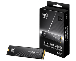 MSI SPATIUM M560 1TB PCIe Gen5 x4 NVMe 2.0 M.2 2280 SSD | 10200 MB/s | 1.3M IOPS | 600 TBW