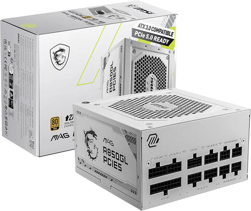Msi MPG A850GL 850 Watts 80 Plus Gold PCIE 5.0 Full Modular ATX Power Supply White - Anigma