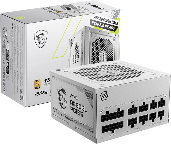 Msi MPG A850GL 850Watts 80 Plus Gold PCIE 5.0 Full Modular ATX Power Supply White - Anigma
