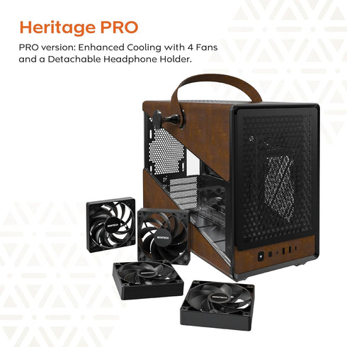 MONTECH Heritage PRO mATX, 4 Pre-Installed Fans, Black