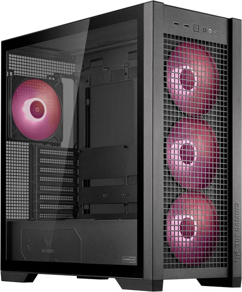 ASUS TUF Gaming GT302 ARGB Mid Tower Case Black (4x 120mm ARGB Fans Included) - Anigma