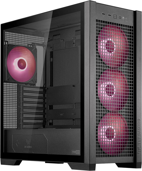 ASUS TUF Gaming GT302 ARGB Mid Tower Case Black (4x 120mm ARGB Fans Included) - Anigma