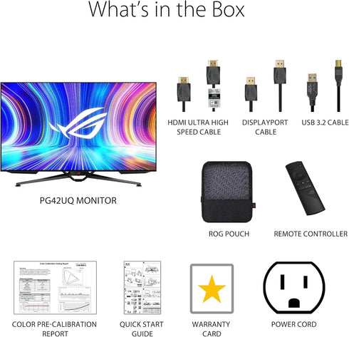 ASUS ROG Swift 41.5 Inch PG42UQ (3840 × 2160) OLED Flat 138Hz 0.1MS Gaming Monitor - Anigma