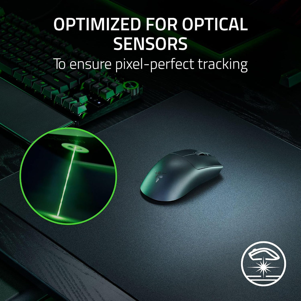 Razer Atlas Pro 1.9mm Tempered Glass Gaming Mouse Pad 500x400mm | Optical Sensor Optimized | 9H - Black