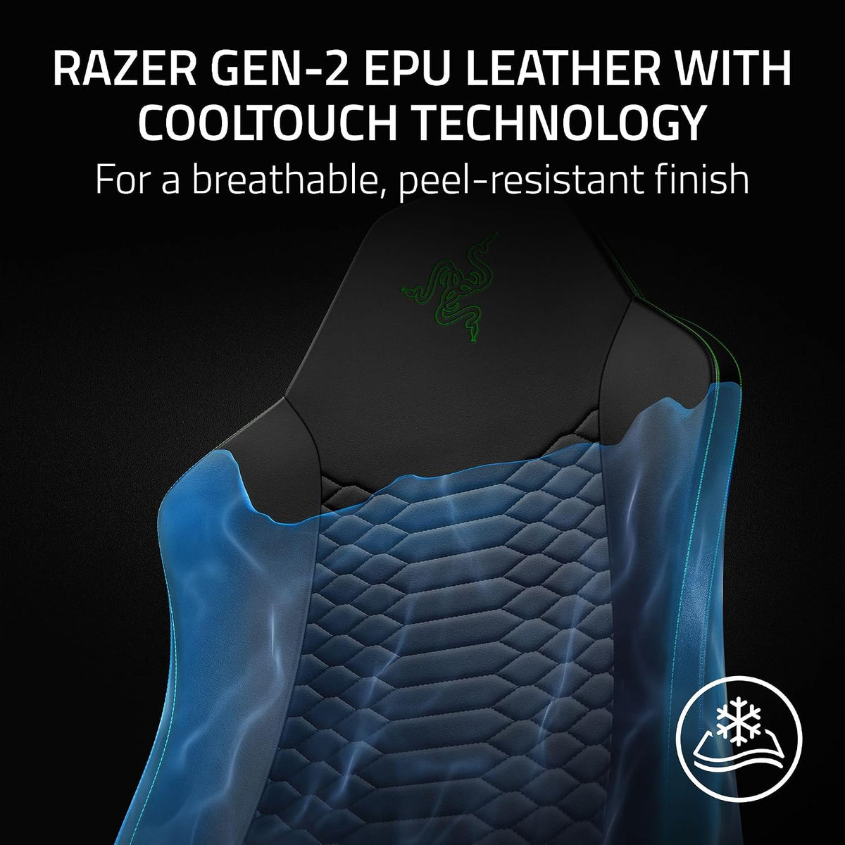Razer Iskur V2 X NewGen Gaming Chair 2D Armrest EPU Leather CoolTouch 152° Recline - Black