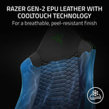 Razer Iskur V2 X NewGen Gaming Chair 2D Armrest EPU Leather CoolTouch 152° Recline - Black