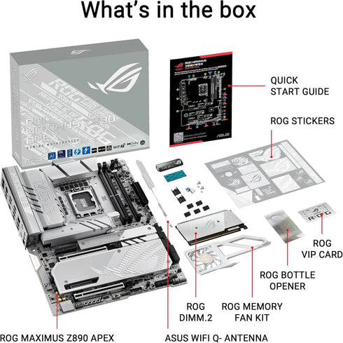 ASUS ROG MAXIMUS Z890 APEX DDR5 LGA 1851 ATX Motherboard White - Anigma