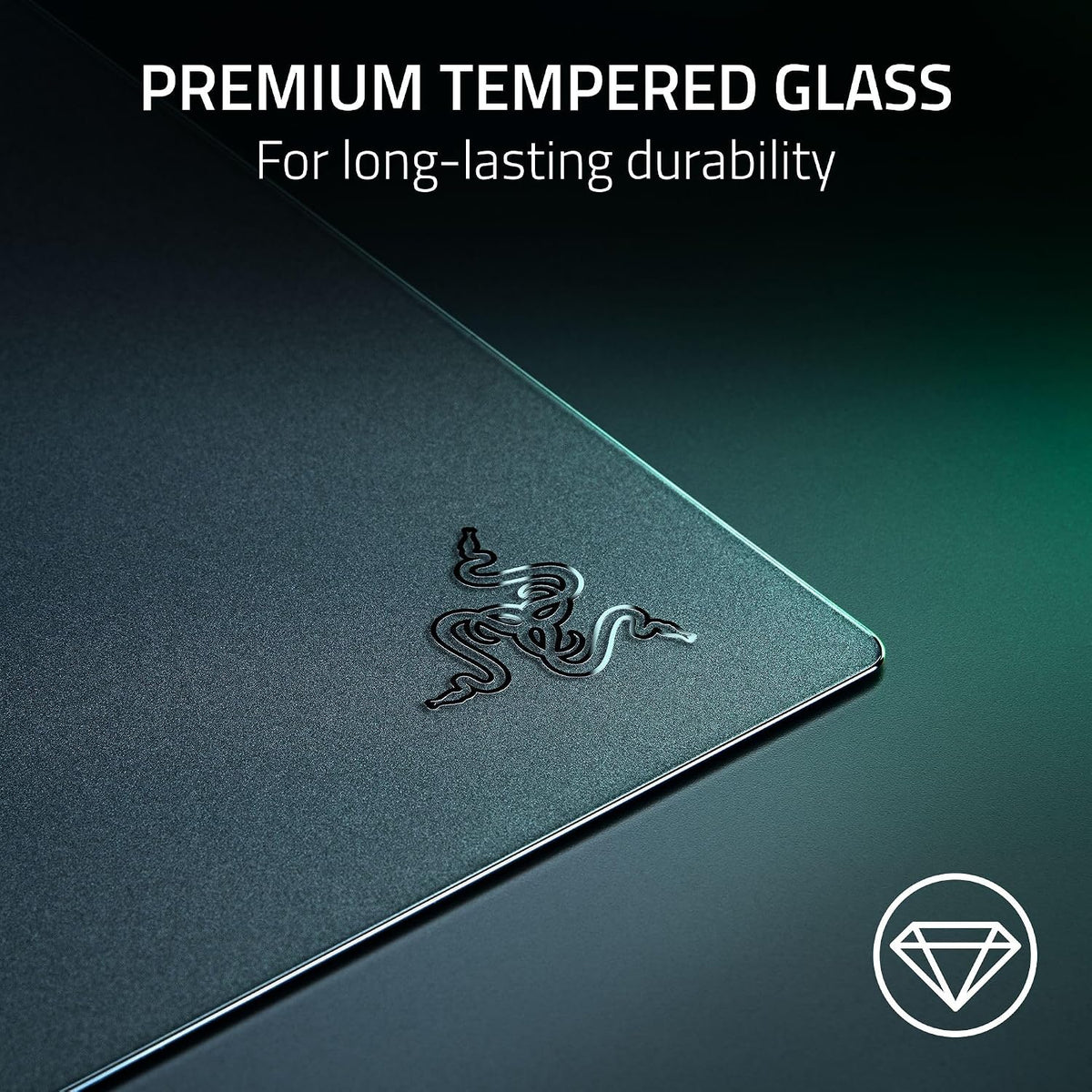 Razer Atlas Pro 1.9mm Tempered Glass Gaming Mouse Pad 500x400mm | Optical Sensor Optimized | 9H - Black
