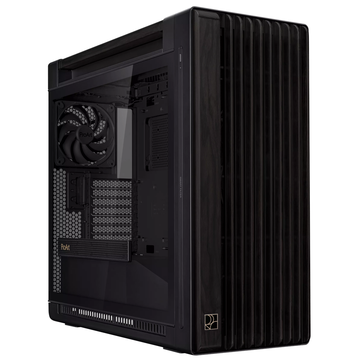 ASUS ProArt PA602 Wood Edition TG Case | Walnut Wood | E-ATX | 440mm GPU | 420mm Rad | USB-C 20Gbps | Modern Black