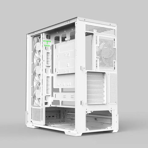 Zalman P40 DS ATX Mid-Tower PC Case - 9.1 in LCD Screen, 4 x ARGB Fans Preinstalled, Supports up to 10 Fans, 420mm GPU, 360mm Radiator, USB Type-C, Ultimate LCD Display Gaming PC Case, White