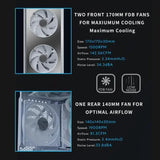 Alt view image 7 of 7 - Lian Li LANCOOL 217 INF White Infinity Mirror Computer Case, Mid-Tower ATX PC Case w/ 3 Pre-Installed Fans, 2x170mm ARGB Fans, 1x140mm, Front Mirror Glass Panel, Optimized Airflow - White (LAN217INFW)