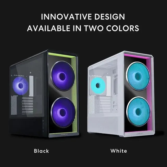 Alt view image 2 of 7 - Lian Li LANCOOL 217 INF White Infinity Mirror Computer Case, Mid-Tower ATX PC Case w/ 3 Pre-Installed Fans, 2x170mm ARGB Fans, 1x140mm, Front Mirror Glass Panel, Optimized Airflow - White (LAN217INFW)
