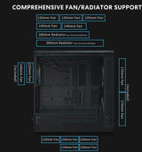 Lian Li LANCOOL 217 INF Black Infinity Mirror Computer Case, Mid-Tower ATX PC Case, Black