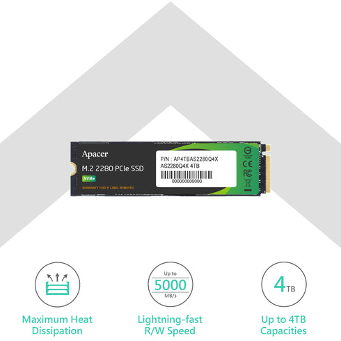 Apacer AS2280Q4X — graphene heat spreader detail