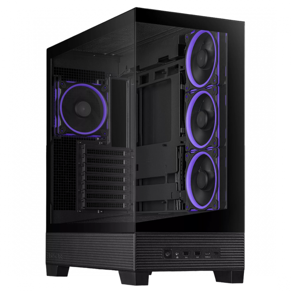 Asus A31 Plus TG ARGB Mid-Tower Case – Black, Dual Tempered Glass, BTF Hidden-Connector Support, 4x Pre-installed ARGB Fans
