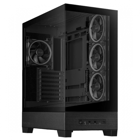 Asus A31 Plus TG ARGB Mid-Tower Case – Black, Dual Tempered Glass, BTF Hidden-Connector Support, 4x Pre-installed ARGB Fans