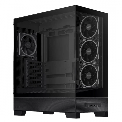 Asus A31 Plus TG ARGB Mid-Tower Case – Black, Dual Tempered Glass, BTF Hidden-Connector Support, 4x Pre-installed ARGB Fans