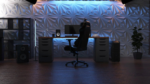 Anigma 3D PVC Wall Panels, Arrow Shape, Black/White, Easy Installation, 12 pieces - Anigma