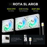 TRYX ROTA SL ARGB 120mm Case Fan White - angle view