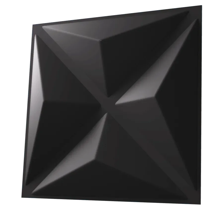 Anigma 3D PVC Wall Panels, Quadro Shape, Black/White, Easy Installation, 12 pieces - Anigma