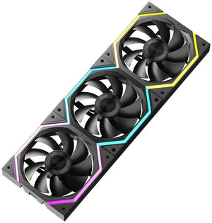 Jungle Leopard Galaxy Block ARGB PWM 120mm Fan Black 3-Pack