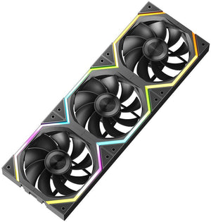 Jungle Leopard Galaxy Block ARGB PWM 120mm Fan Black Reverse 3-Pack