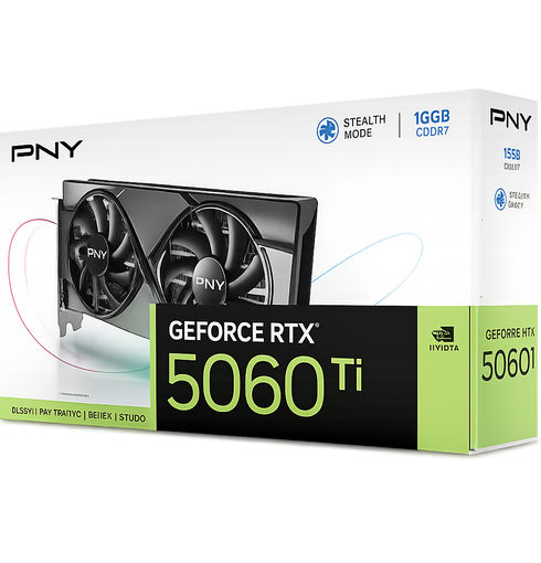 PNY GeForce RTX 5060 Ti 16GB GDDR7 Graphics Card – Dual Fan, Blackwell Architecture, DLSS 4, Ray Tracing