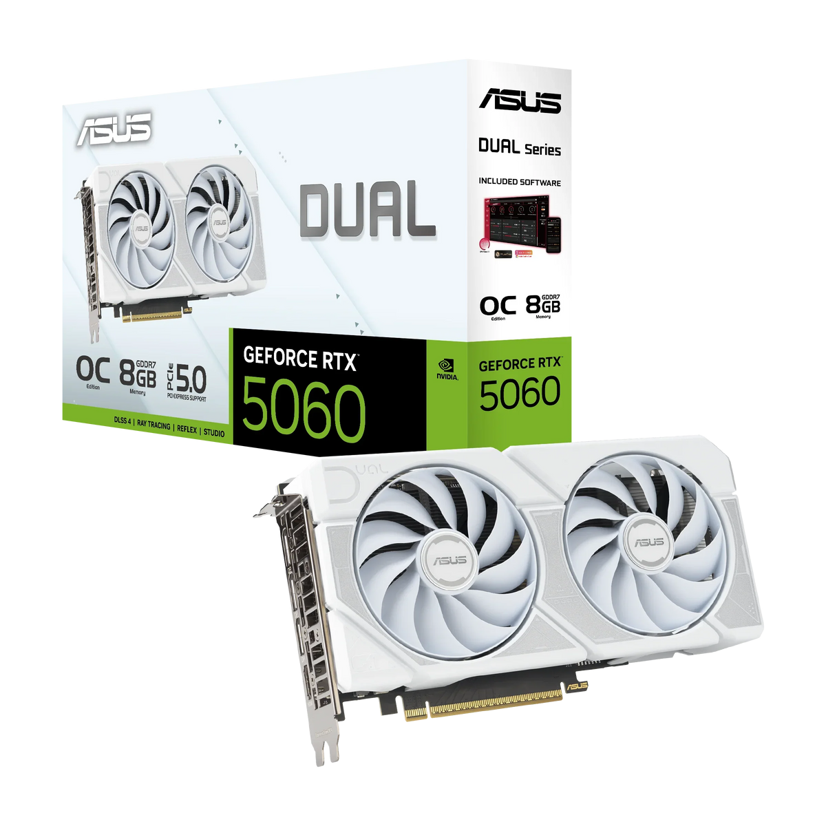 ASUS NVIDIA Dual GeForce RTX 5060 White OC Edition 8GB GDDR7 Graphics Card - Anigma