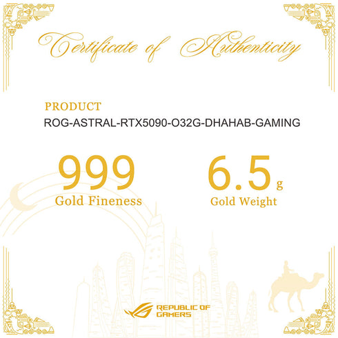 ROG Astral GeForce RTX 5090 Dhahab OC Edition