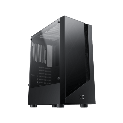 Xigmatek Duke ATX Mid-Tower Gaming Case – Black, Tempered Glass Front & Side Panels, 4x Pre-Installed RGB Fans, 360mm Radiator Support